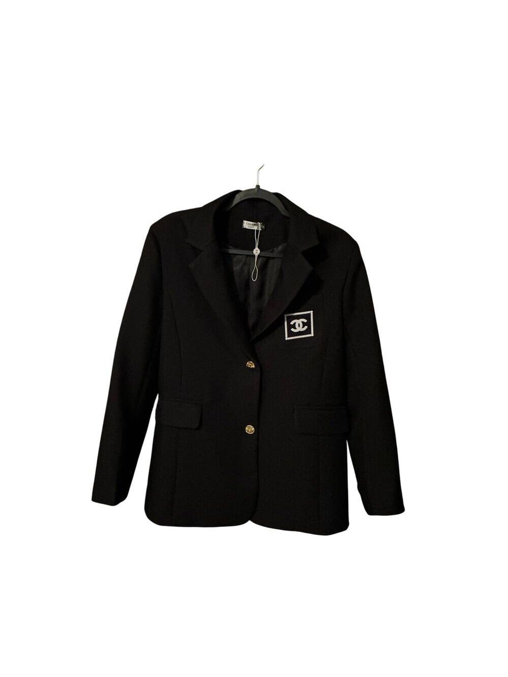 Chanel Blazer CC Crest Buttons Logo Patch Jacket Medium - Picture 3 of 16